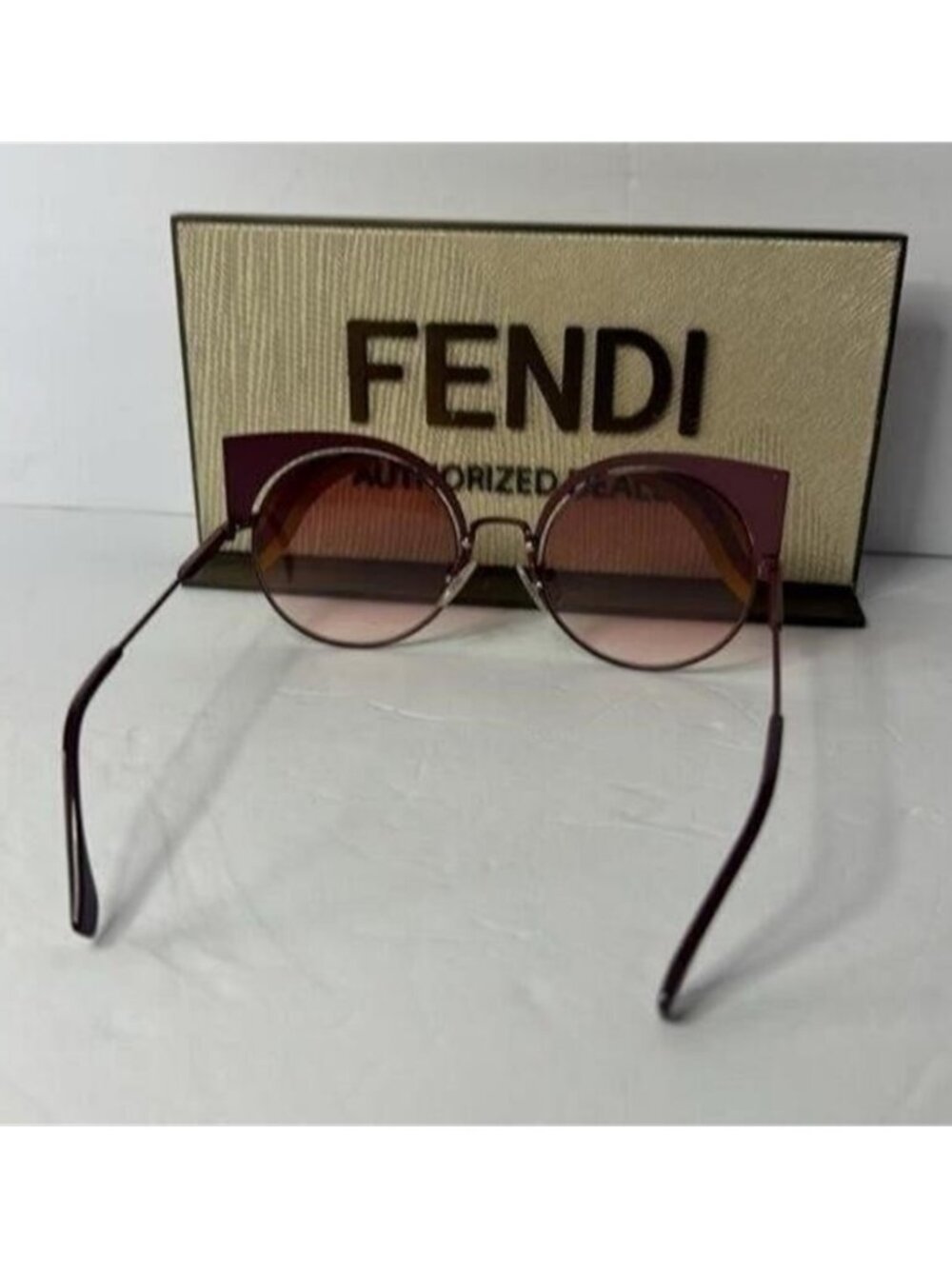 💯 - New Authentic Fendi FF 0215/s 00l9- X4 Burgundy Cat Eye Sunglasses - Picture 12 of 12